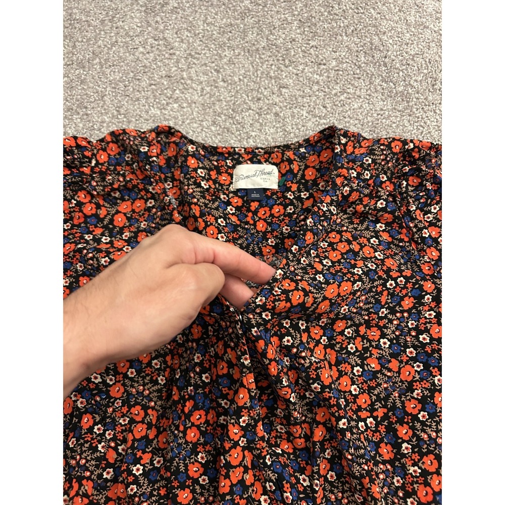 Vintage Sexy Floral Wrap Blouse Womens Large Multi Tie Front Excellent Long Slv - Picture 8 of 10